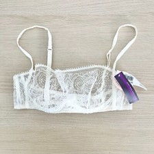 Princesse Tam Tam Betty Bra Sz 34C Ivory Floral Lace Sheer Underwire Unlined New