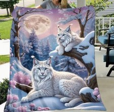 Snow Leopards Fleece Blanket, Throw, Super Soft.