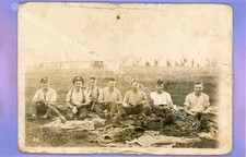 WW1 WAR NORFOLK REGIMENT ARMY SOLDIERS CLEANING GUNS MILITARY RP PHOTO POSTCARD
