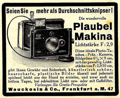 Advertisement 1930 plaubel - 1930:,