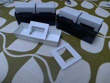 Vintage Photography-35mm-Slide holders with case-Plastic-64 Blank Slides 