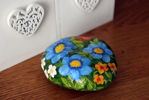 Hand painted stone - hand-painted, unique