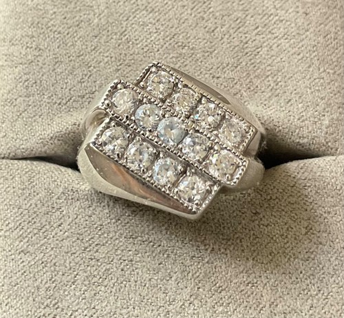 Mens chunky 925 clear stone