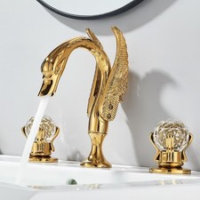 Luxury Gold Swan Crystal Dual