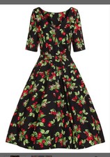 Hell Bunny Cherie Black 50’s Womens Midi Dress Size 4xl New with Tag