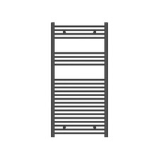 Towel Rail Radiator Black Flat Steel Bathroom Warmer Ladder 616W (H)120x(W)60cm