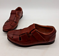 Mens Clarks Brown Leather Unstructured Vented Sandal Shoes UK 8 G EU42