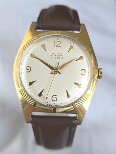 Mens vintage gold plated avia - mens,