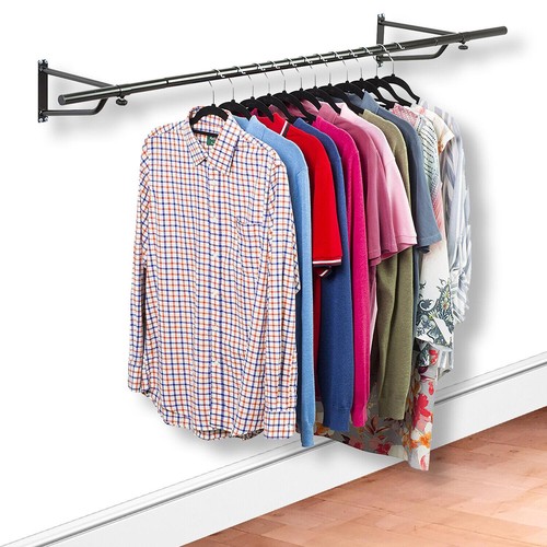 6ft garment rail black powder - black,