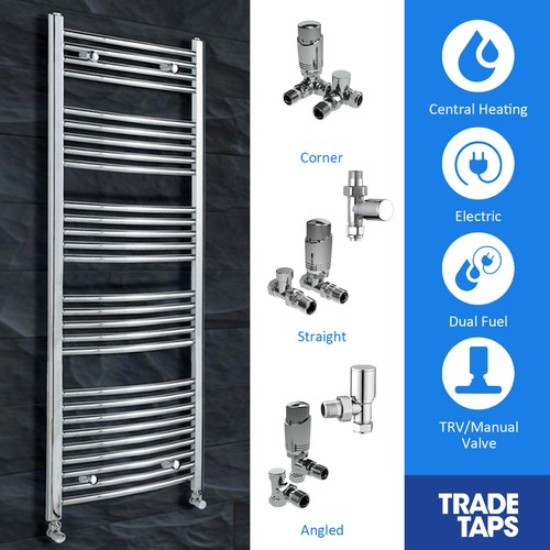 Curved chrome towel rail - curved,