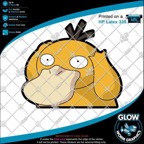 Pokemon psyduck peeking car - pokemon,