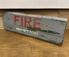 Vintage Hand Painted ‘Fire Assembly Point’ Sign 