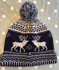 Jack Wills Christmas Festive Pom Pom Beanie. New Without Tags. One Size Fits All
