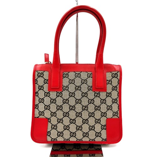 Gucci canvas tote handbag - gg,