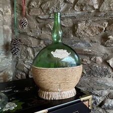 VTG 1960s? BIG WINE BOTTLE / AF BREV BOLLA GREEN ~ RAFIA ~ WICKER BASE ( EMPTY )