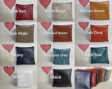 Luxury Leather Cushion Cover Handmade Pillow Case Sofa Bed Home Decor PVC FAUX