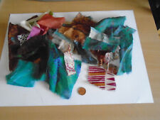 10 grams of tiny silk scraps, odd sizes and shapes, for crafts, fabric mache etc