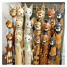 Wooden Cat Statue 100cm 80cm