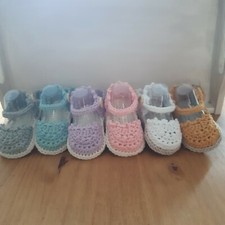Hand Crocheted Infant Baby Toddler Espadrille Sandals Shoes newborn 3 sizes