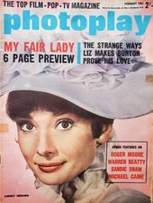 PHOTOPLAY FEB 1965 AUDREY HEPBURN, SUE LLOYD, ROG MOORE, CARRY ON CLEO BANNED AD