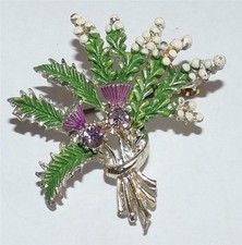 Vintage Exquisite Scottish Lucky Heather Brooch   800