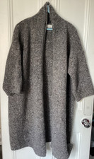 Toast Donegal Wool Cardigan Coat Size Medium (Oversized) Grey Flecked Knit