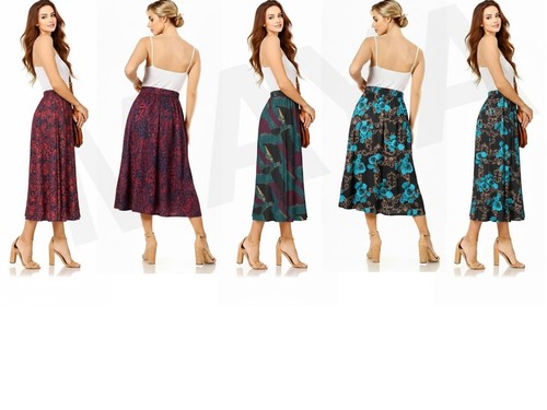 Ladies jersey floral skirt - ladies,