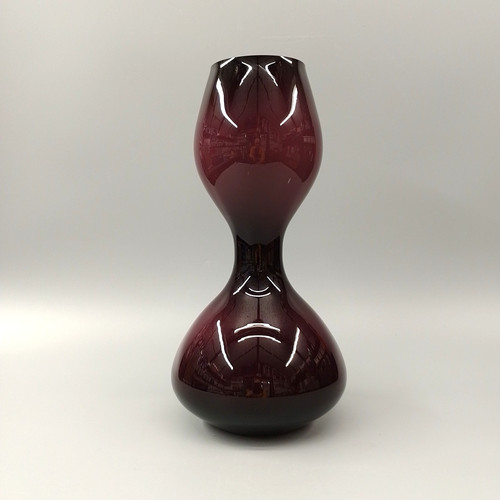 Cased glass vase purple - glass,