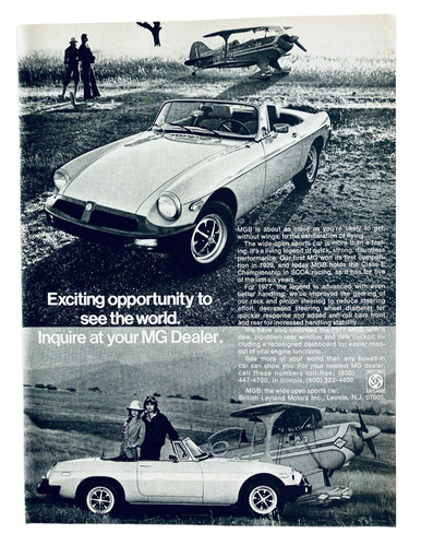 Sports car print biplane - ad,