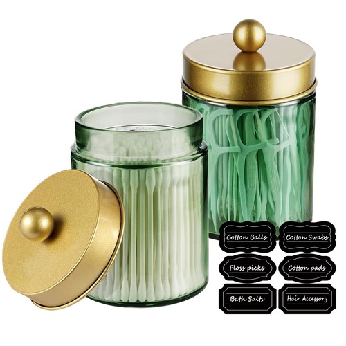2pc glass qtip - qtip, dispenser
