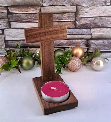 Cross tea light candle - .tea,