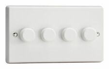 Varilight JQDP254W White Plastic 4 Gang 2W Push-On/Off LED Dimmer 0-120W V-Pro