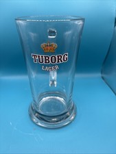 Tuborg Lager Pint Glass Stamped With Pint Mark - Vintage Home Bar Man Cave