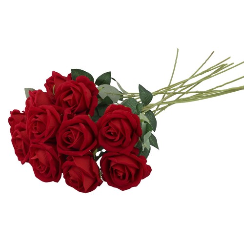 12pcs artificial roses red - roses,