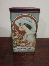 Vintage Columbian Coffee Tin with Lid Collectable Tins Storage Tin