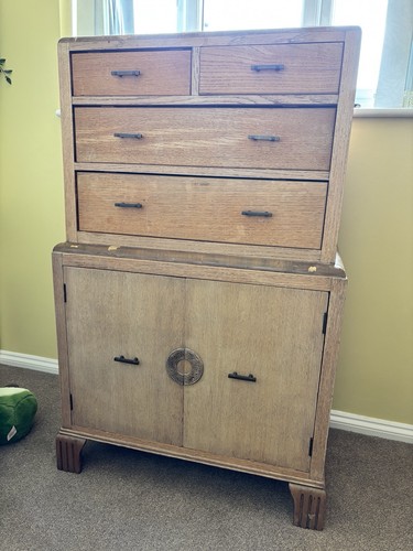 Vintage 1930s art deco oak - 1930s,