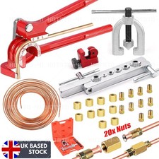 Brake Lines Repair Kit Copper Pipe Flaring Tool Cutter Bender &3/16" Unions Nuts