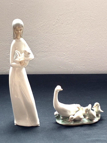 Lladro porcelain goose - goose, family