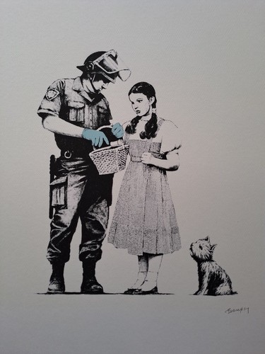 Banksy art print stop - banksy,