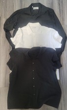 3 x mens shirts next burtons marks & spencers Black white short & long sleave XL