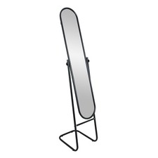 1x Round Full-Length Mirror Large Tall Metal Frame Standing Floor Mirrors 153cm