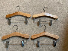4x Wood Trouser/Skirt Hangers Infant/Toddler Size for Nursery Wardrobe (25cm)