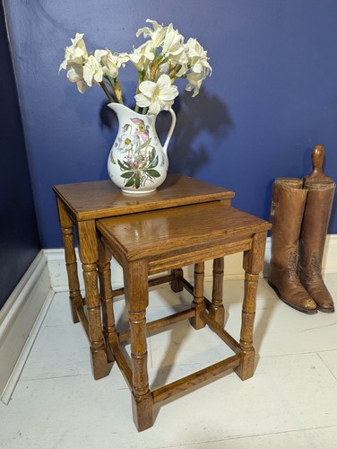 Golden oak nest tables - nest, 2