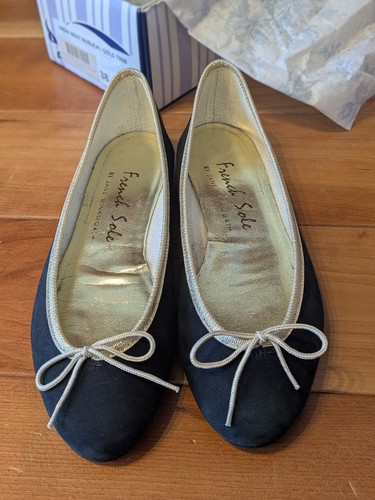French sole ballet shoes navy - shoes,