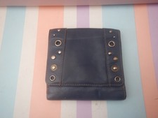 VINTAGE JANE SHILTON SOFT BLUE LEATHER FOLDOUT PURSE WITH STUD DETAILS