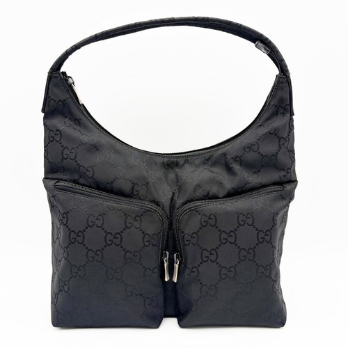 Gucci nylon black leather - gucci,