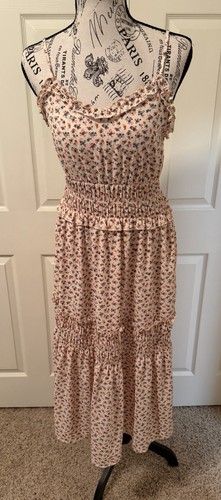 Angie floral maxi dress - dress, cream