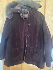 Per Una M&S  Dark Burgundy Jamba Cord Hoodie Jacket  Size XL  Uk 16