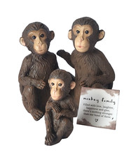 Monkey Family of 3 Christmas