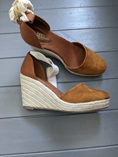 Next Forever Comfort Wide Fit Faux Suede Espadrille Wedge Sandals Size 4 w
